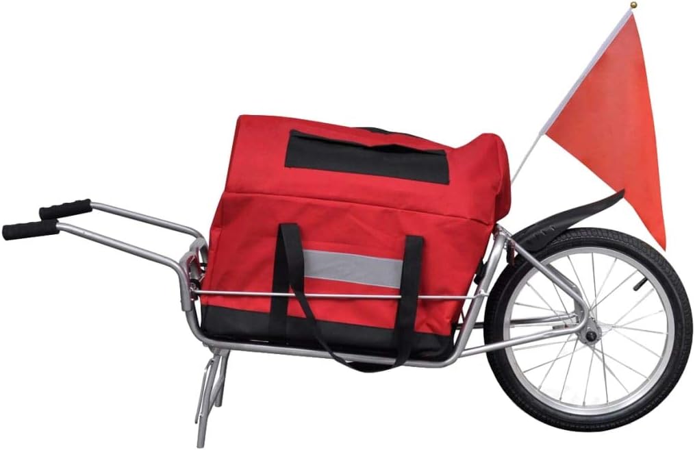vidaXL Remolque de Bicicleta con Bolsa de Almacenamiento - una Rueda