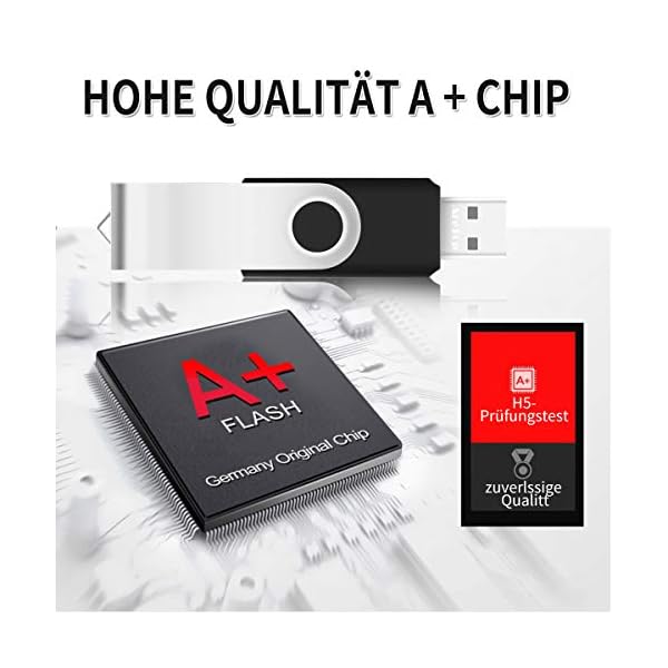 USB Sticks 4GB 10 Stück, AreTop Speicherstick Rotate Metall High Speed USB 2.0 Flash Drive (Schwarz) – Bild 3