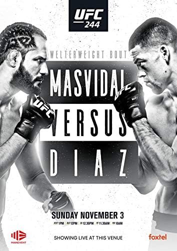 UFC 244 – JORGE MASVIDAL VS NATE DIAZ - Wall Poster Print - 30cm x 43cm / 12 Inches x 17 Inches