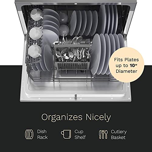 hOmeLabs Digital Countertop Dishwasher with 6 Place Settings Energy
