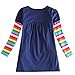 Novatx Long Sleeves Cotton Girls Dress H5802 Navy