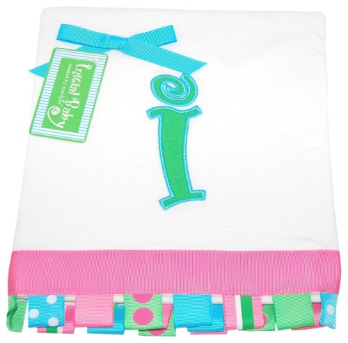 Mud Pie Initial Baby Personalized Cotton Blanket, Letter I