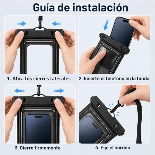 Waterproof Mobile Floating Case 2 Units, IPX8 Floating Mobile Aquatic Case with Adjustable Cord, for 17/16/15/14 Pro Max, Samsung S26 S25 S24 Ultra, Up to 7.5 Inches for Beach Swimming Pool