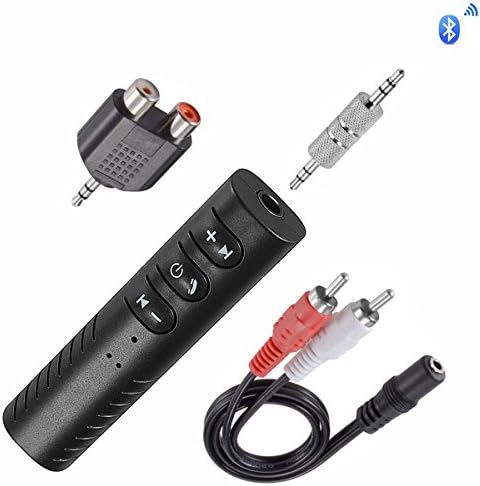 AROUSE Bluetooth Receiver 4.1 Car Aux Audio Adapter Mini Wireless Hands-free Car Music Kit with RCA Jack and 3.5mm Output for Home Car Stereo System Wired Headphones,Black,AR-01