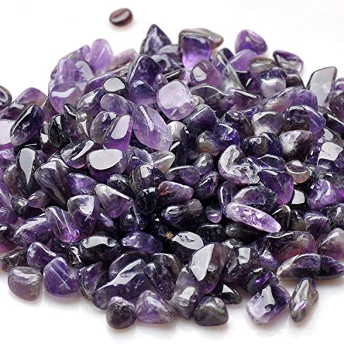 Wayber 1 Lb/460g Purple Amethyst Quarzt Natural Crystal Stones Irregular Decorative Pebble Rock Sand for Aquarium/Fish Turtle Tank/Vase Fillers/Air Plants/Succulent Plants Decor (Fill 1 Cup)