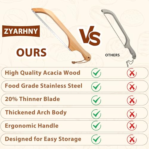 ZYARHNY Wooden Bread Bow Knife, 16