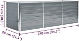 vidaXL Garden Raised Bed Outdoor Grey Galvanised Steel Planter 240x80x77 cm view 3