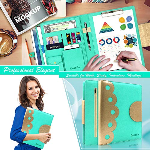 Darolin Elegant Padfolio Portfolio Case, Portfolio Organizer Folder