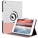 ULAK iPad Air Case, Multi-Angle Rotating Stand Protective Case Cover for Apple iPad Air (2013 Release) with Automatic Wake/Sleep Function (Rose Gold/Black Stripe)