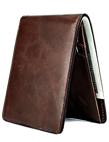 Utrl slim genuine leather wallet for men thin minimalis…