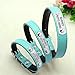 Didog Adjustable Leather Padded Custom Dog Collar with Engraved Nameplate,Fit Cats and Small Medium Dogs,Blue,S Size