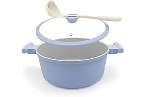 AIKENBBKK 6.5 Quart Stock Pot with Lid, Non Stick Cooking Pot, Ceramic Soup Pot Nonstick, Induction Cookware for Pasta,Soup,S