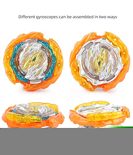 Bey Battle Burst Gyro Blade Toy Set Great Birthday Gift for Kids Children Boys 6 8 + Metal Fusion Attack Top Battling Game with 4 Spinning Tops 2 Two-Way Launcher