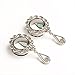 KUBOOZ Ear Piercings Plugs Tunnels Jewelry Dangle Opal Center Plated Silver Stainless Steel Flare Screw Back Plugs Gauges 00g to 1 inch