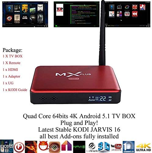 [TerminatorMedia] 2016 Latest - Plug &amp; Play - MX PLUS XBMC KODI JARVIS 16 ADD-ONS Fully Loaded - Quad Core S905 Android 5.1 Lollipop 64Bits TV BOX - Watch Anything