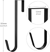 ANSIO Christmas Wreath Hanger Front Door 12.5 in Mild Steel Black view 2