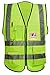 Misslo 5 Pockets High Visibility Zipper Front Breathable Safety Vest with Reflective Strips, Neon Yellow (Extra Large)