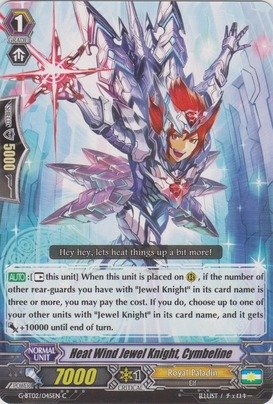 Cardfight!! Vanguard TCG - Heat Wind Jewel Knight, Cymbeline (G-BT02/045EN) - G Booster Set 2: Soaring Ascent of Gale & Blossom
