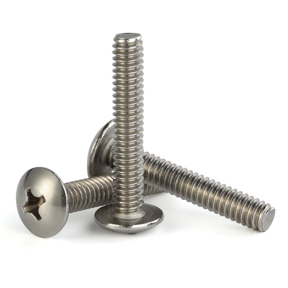 Photo 1 of #8-32 x 2 Truss Head Machine Screws, Full Thread, 18-8 Stainless Steel, Quantity 50
