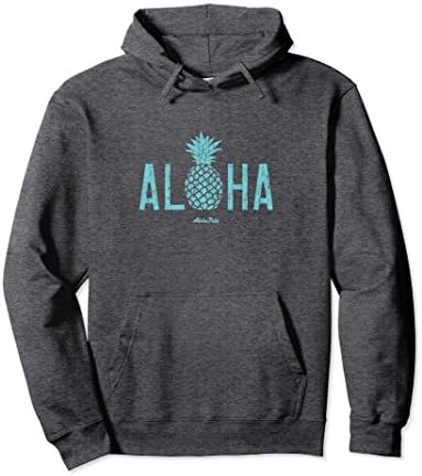 Unisex Aloha Pineapple Pullover Hoodie Small Dark Heather