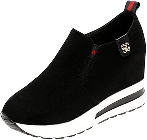 Amazon Klian インソールスニーカー レディース スリッポン 厚底 インソール シューズ 厚底 インヒール シューズ 厚底シューズ 厚底スニーカー レディースシューズ インヒールシューズ 靴 女性用 スリッポン プラットフォーム スニーカー