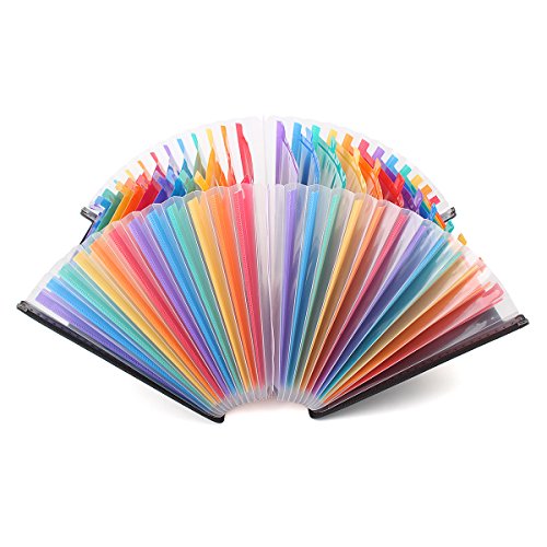 HJSMing 24 Pocket Large Capacity Expandable Plastic Folders/Multicolor Folders/A4 Accordion File Manager/Business Folders Organizer Office File Organizer Bag - Thumbnail 4