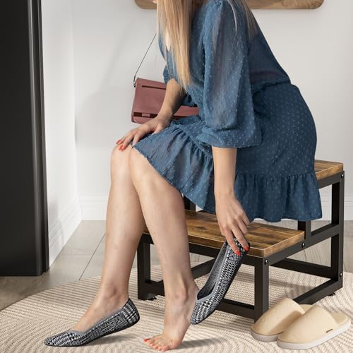 Wooden 2 Step Stool, Stool with Non-Slip Feet, Home Stair, 38 x 35 x 38 cm