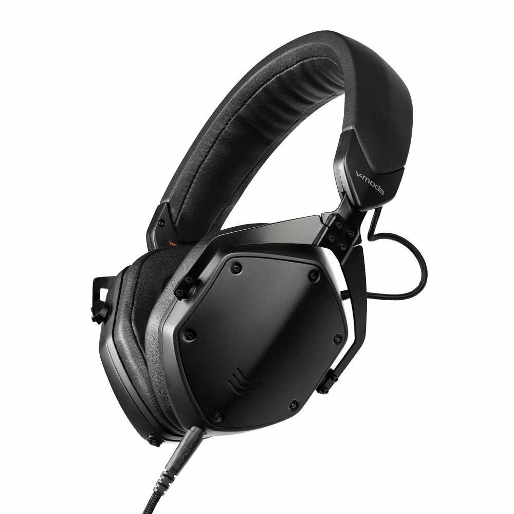 Auriculares de estudio profesionales V-Moda M-200 | Construcción de metal ligero | Diadema ajustable para monitoreo de un solo oído | Estuche de exoesqueleto | Negro mate