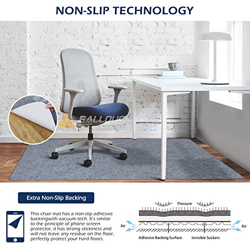 SALLOUS Chair Mat for Hard Floors, Upgraded Version, 1/6" Thick 63"x51