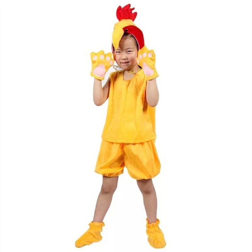 MATISSA Kids Sleeveless Animal Costumes Children's Summer Fancy Dress Party Pajama Cosplay (M (For kids 90-105 cm tall), Rooster)