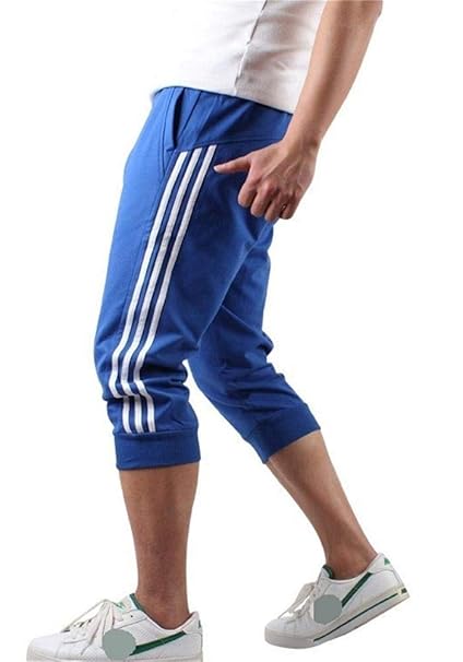 Hooleeger 3/4 Hose Herren Jogginghose Trainingshose Oversize Sporthose Capri Hose