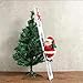Climbing Santa Claus on Ladder,Electric Santa Climbing Ladder to Tree, Climbing Up and Down Santa Claus on Ladder with Music and Bag of Presents Tree Holiday Party Home Door Wall Decoration Xmas Ornam