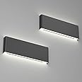 Ralbay 15.7in LED Black Wall Sconce 2-Pack Indoor Modern Black Wall