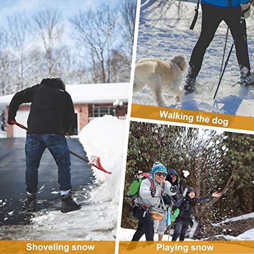 Gelindo Ice Traction Stainless Steel 19 Spikes Crampons for Boots Anti Slip Ice Grip Traction Safe Protection for Hiking, Walking, Climbing, Jogging, Mountaineering on Snow Muddy Road