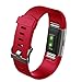 JUNYI Fitbit Charge 2 Bands ,Classic Sports Watch Adjustable Replacement Comfortable Bands for Fitbit Charge 2 Fitness Smart Wristbands Strap (Red large)