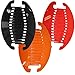 Set of Three 6.5 Inch Banana Clip Hair Clincher Interlocking Black Red Orange