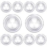Closet Lights Touch Activated,econoLED 10 pack LED Battery-powered Wireless Night Light Stick Tap Touch Lamp Stick-on Push Light Safe Lights for Hallway Kitchen Bedroom Bathroom Closets Cabinets