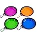 IDEGG Portable Silicone Pet Bowl, 5 Inches, Foldable Expandable Water Feeding Travel Bowl Cup Dish for Pet Dog Cat and Small Animals (Set of 4, Purple+Green+Blue+Orange)