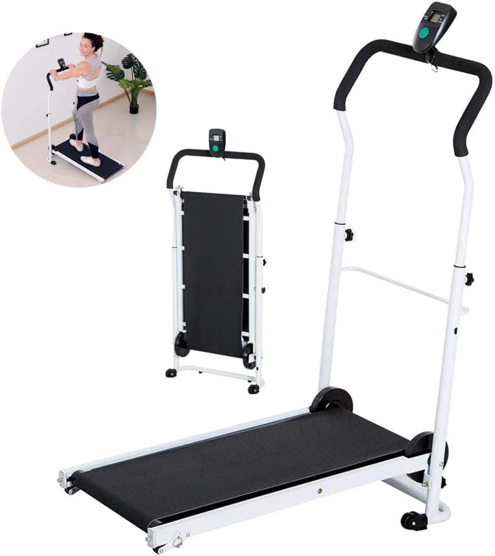 ZGQ Folding Treadmill for Home, Mini Indoor Weight Loss Fitness Equipment Manual Foldable LCD Tilt Gym Workout Aerobics Household Treadmill Home fitness equipment