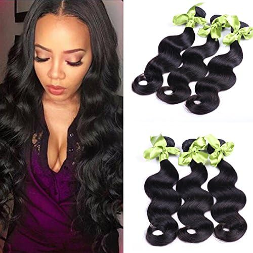 IUEENLY Hair 7A Brazilian Virgin Hair Body Wave 4 Bundles Brazilian Body Wave Human Hair Extensions Natural Color(20 22 24 26)