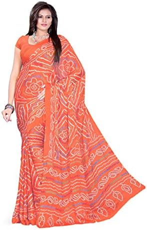 Aaradhya Fashion Women's Rajasthani Bandhani Bandhej Moss Chunri Sari