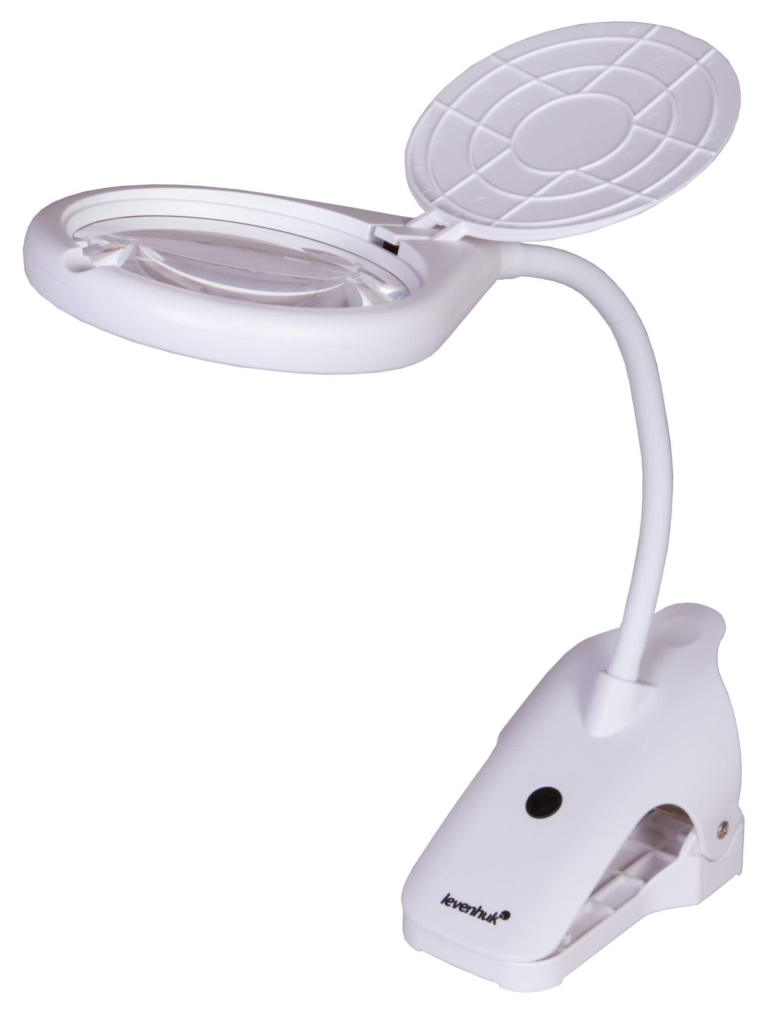 Levenhuk Zeno Desk D19 Magnifier – LED Light Magnifying Glass with Clamp Holder to Attach to Any Surface