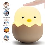 Baby Night Light Rechargeable Cute Nursery Nightlight ABS Silicone Sleep Night Lamp Free Adjustable Brightness Sensitive Touch Control for Children, New Mother, Nursery Room