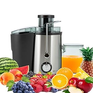 PureMate Juicer Machines, 600W Whole Fruit and Vegetable Juice Extractor, Centrifugal Juicer Machine, Stainless Steel…
