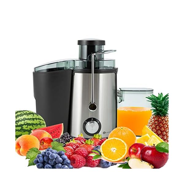 PureMate-600W-NaturoPure-Powerful-Whole-Fruit-and-Vegetable-Juice-Extractor-Centrifugal-Juicer-Machine-with-2-Speed-Settings-BPA-Free-65MM-Wide-Mouth-with-500ml-Juice-Jug-14L-Pulp-Container PureMate Juicer Machines, 600W Whole Fruit and Vegetable Juice Extractor, Centrifugal Juicer Machine, Stainless Steel…