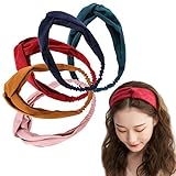 Amoretu Womens Elastic Twisted Turban Headwraps Knotted Hair Band 5 Pack