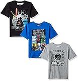 Star Wars Little Boys' Lego 3 Pack Graphic T-Shirt, Gray, Blue, Black, 5/6