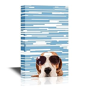 Peekaboo Animals Canvas Wall Art - Cool Dog Wearing Sunglasses - Gallery Wrap Modern Home Art | Ready to Hang - 12x18 inches