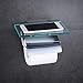 Hiendure Toilet Paper Holder with Shelf, Brass Lavatory Tissue Holder with Mobile Phone Storage Rack and Lid,Chrome
