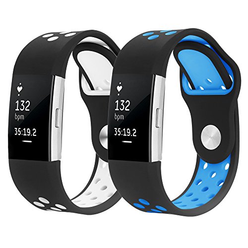 Band for Fitbit Charge 2 , Hanlesi Silica gel Soft Silicone Breathable Adjustable Fashion Replacement Sport Strap Band for Fitbit Charge 2 Smartwatch Heart Rate Fitness Wristband(2017 NEW)